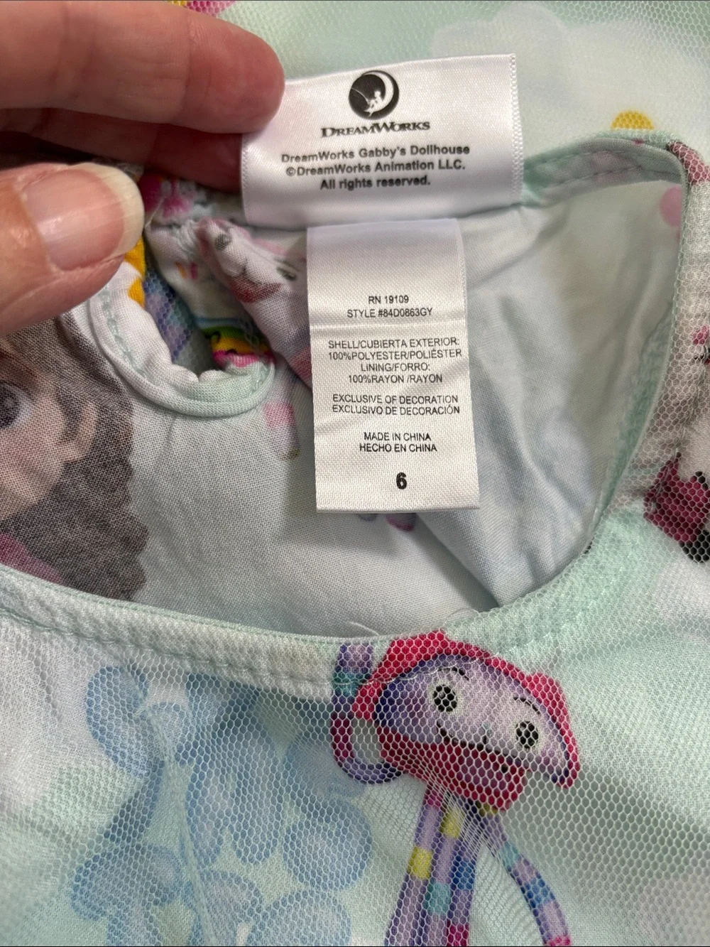 Gabby's Dollhouse Pandy Paws Kitty Fairy Cakey Cat sleeveless dress